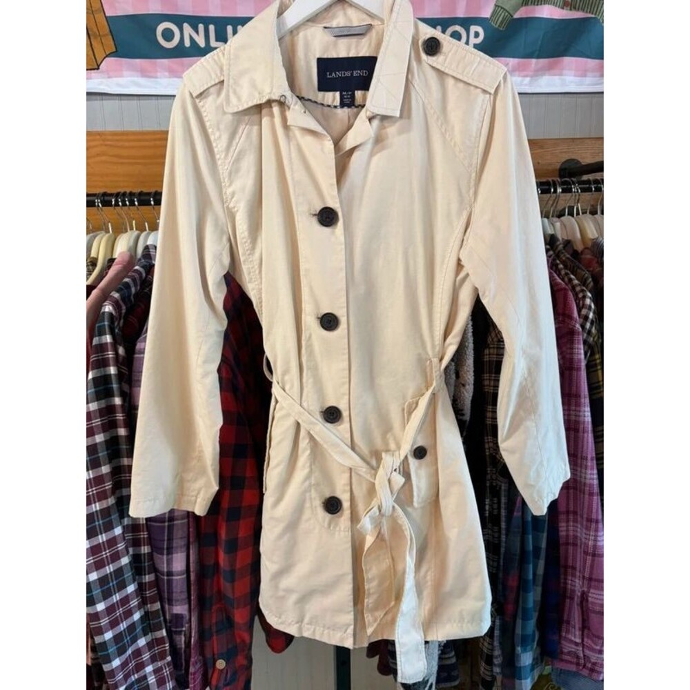Lands end medium 10/12 parka khaki coat